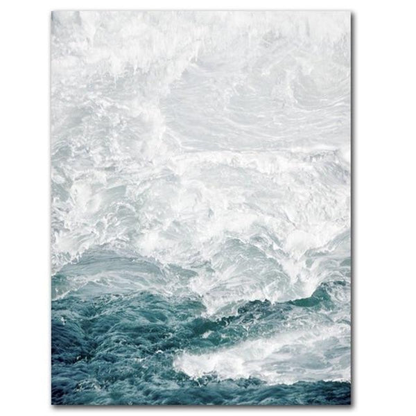Wave Seascape Nordic Posters Landscapes Painting Prin Ocean and Canvas